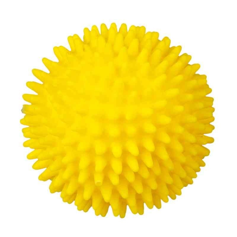 Palla riccio in vinile 7 cm giallo