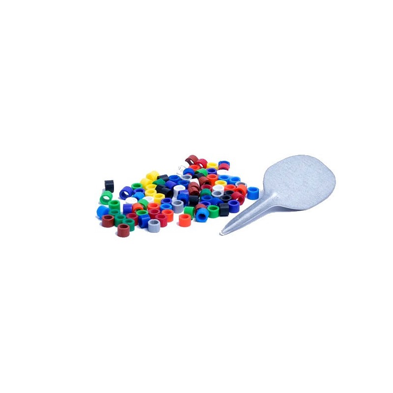 Anelli Plastica con Applicatore Mix Color 100 pezzi